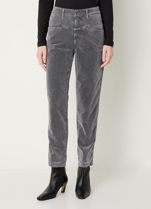 CLOSED Pedal Pusher mid waist cropped tapered fit broek van fluweel