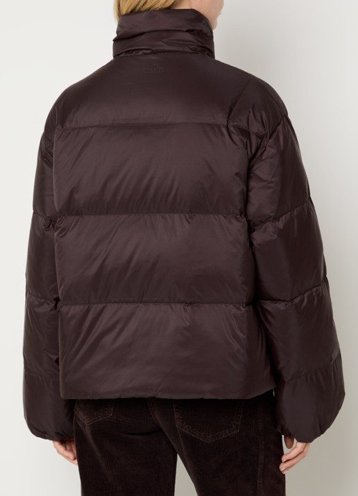 CLOSED Puffer jack met donsvulling en opstaande kraag - achterkant 3 donkerbruin