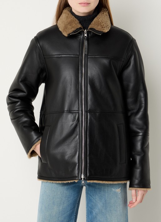 CLOSED Reversible lammycoat van lamsleer met steekzakken
