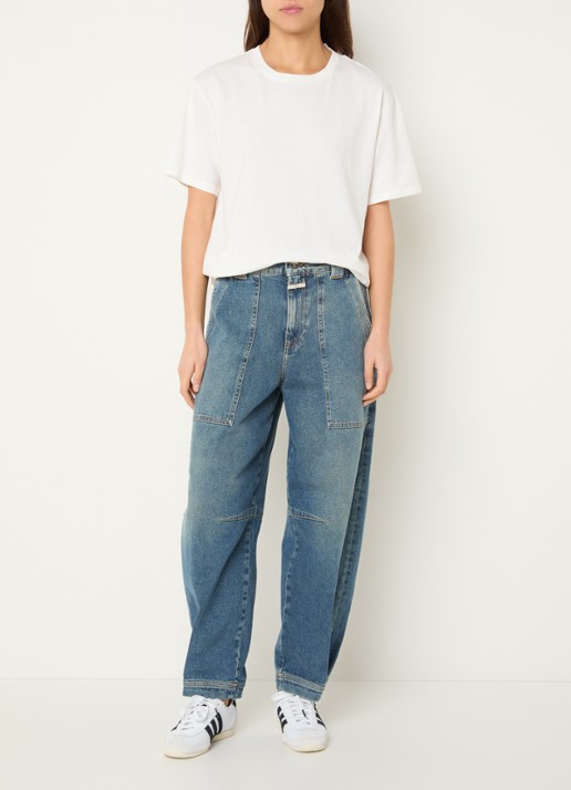 CLOSED Rhannon high waist tapered fit jeans met medium wassing - voorkant 4 indigo