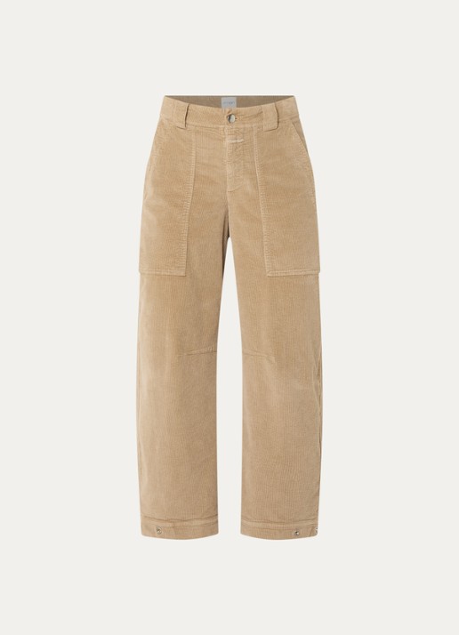 CLOSED Rhannon mid waist wide fit broek met steekzakken - voorkant 3 beige