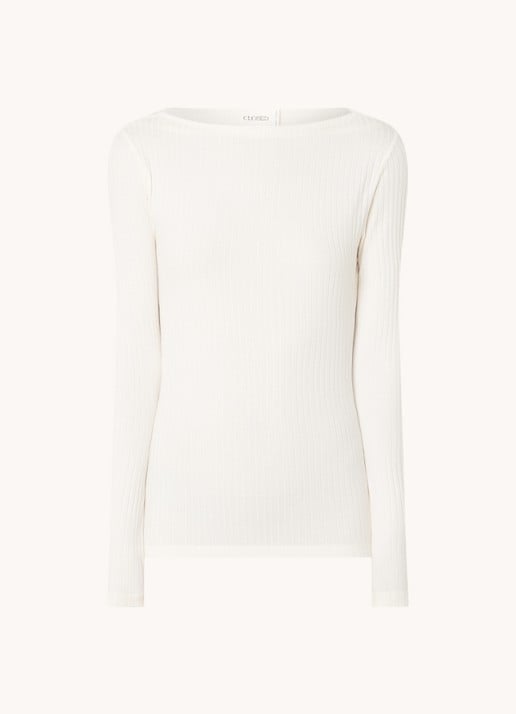 CLOSED Ribgebreide top met boothals
