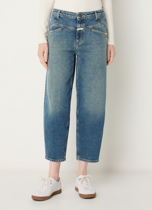 CLOSED Stover-X high waist cropped straight leg jeans met medium wassing