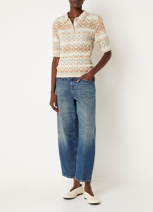 CLOSED Stover-x high waist wide fit jeans met medium wassing - voorkant 2 indigo