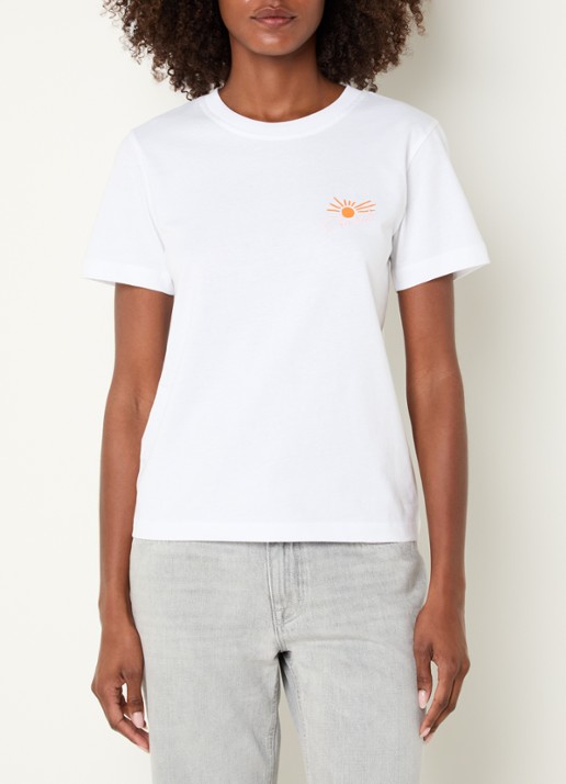 CLOSED T-shirt met logoborduring