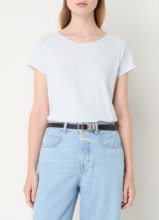 CLOSED T-shirt met stretch - detail 4 lichtblauw