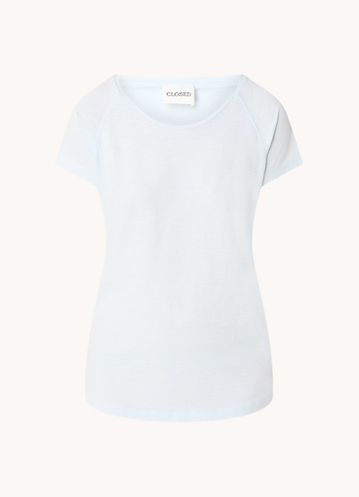 CLOSED T-shirt met stretch - voorkant lichtblauw