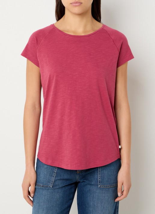 CLOSED T-shirt met stretch - detail donkerrood