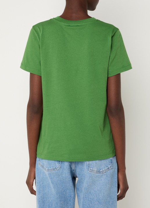 CLOSED T-shirt van  katoen met gemêleerd dessin - achterkant 4 groen
