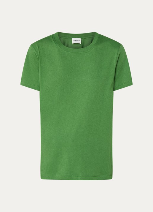 CLOSED T-shirt van  katoen met gemêleerd dessin - voorkant groen