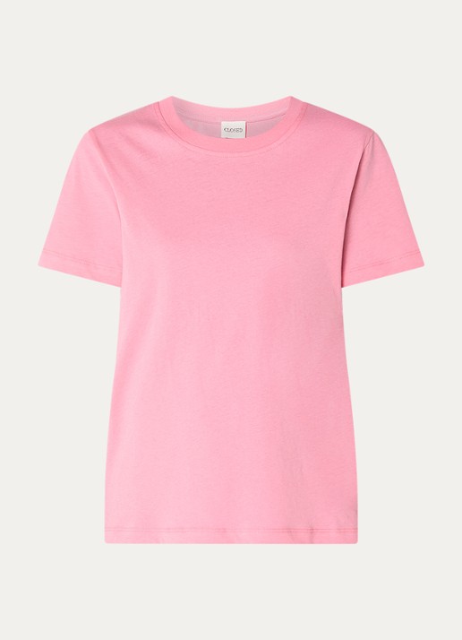CLOSED T-shirt van  katoen met gemêleerd dessin - voorkant 2 roze