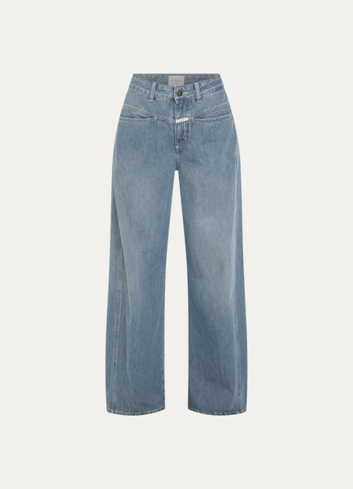 CLOSED Tori-X mid waist balloon fit jeans met gekleurde wassing - voorkant 2 blauwgrijs