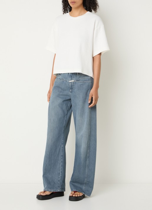 CLOSED Tori-X mid waist balloon fit jeans met gekleurde wassing - voorkant 3 blauwgrijs