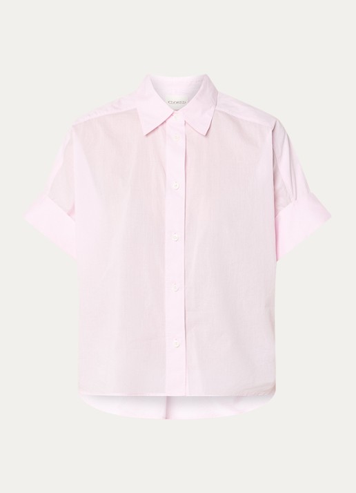 CLOSED Turn-up blouse van katoen - voorkant lichtroze