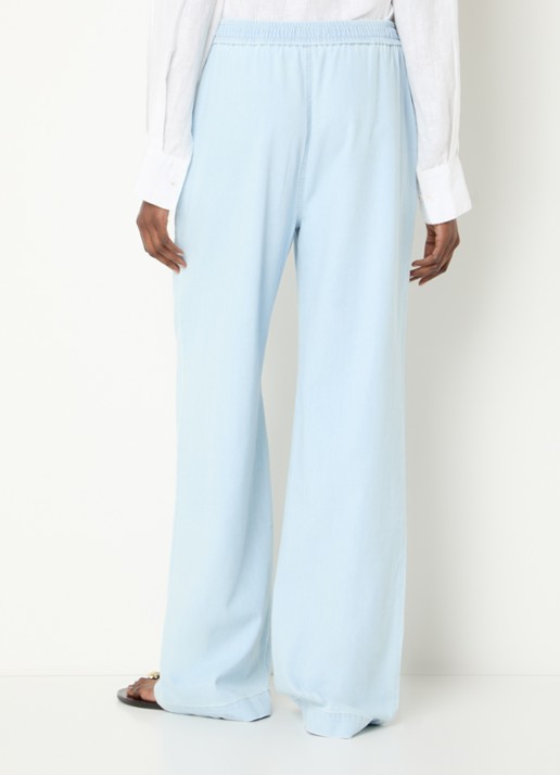 CLOSED Winona mid waist wide leg jeans met lichte wassing  - achterkant indigo