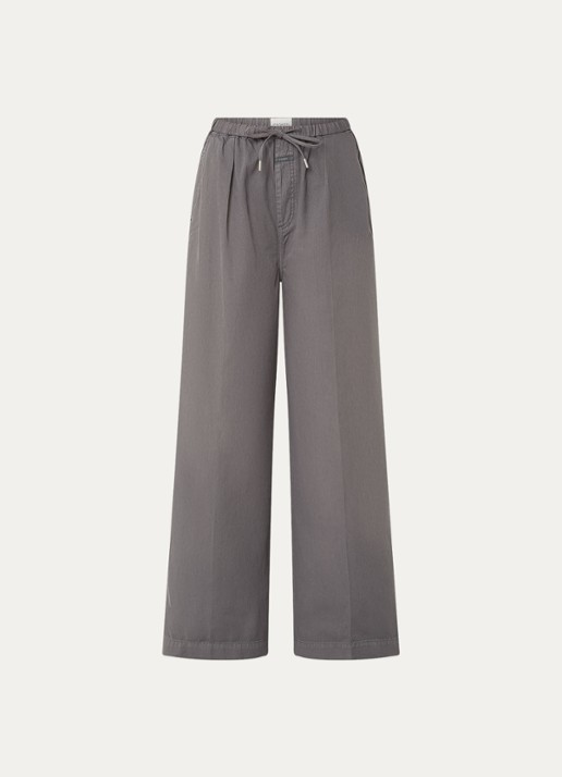 CLOSED Wynston high waist wide fit broek met steekzakken - voorkant 2 grijs