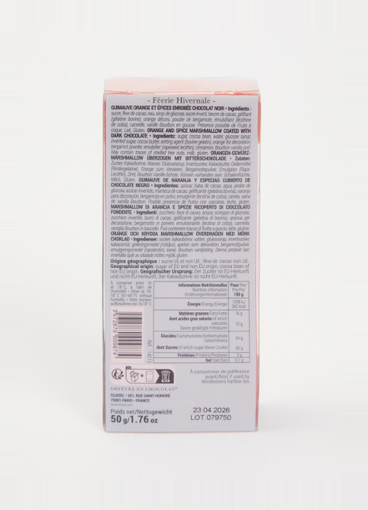 Cluizel Paris Christmas Bear marshmallow met pure chocolade 50 gram - voorkant 2 undefined