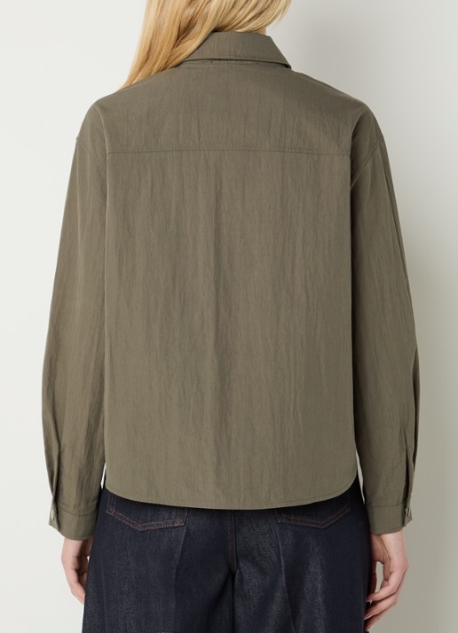 Co'Couture Acacia blouse met klepzakken - achterkant legergroen