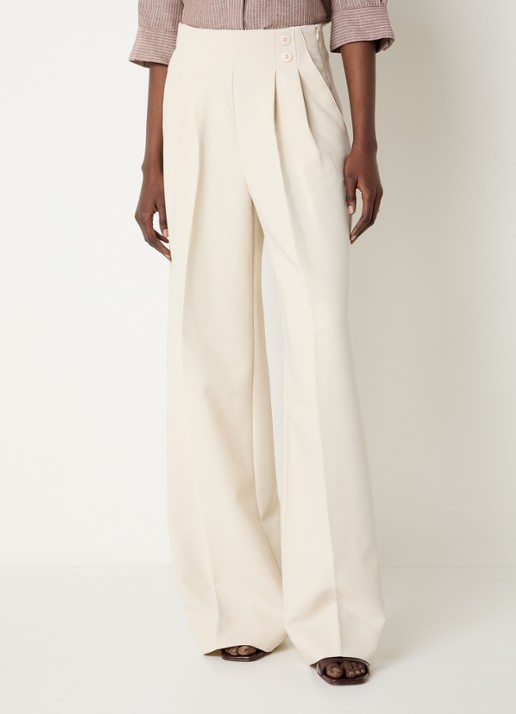 Co'Couture AcileCC LL high waist loose fit pantalon met sierknopen