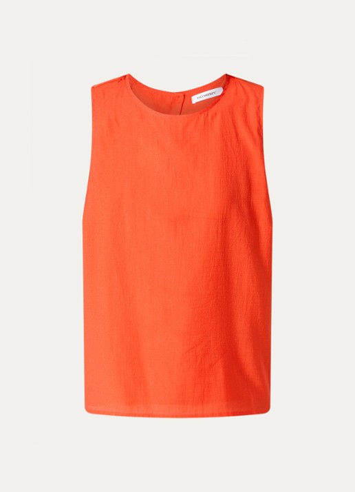 Co'Couture Aura A-lijn top met rugdecolleté  - voorkant 2 oranje