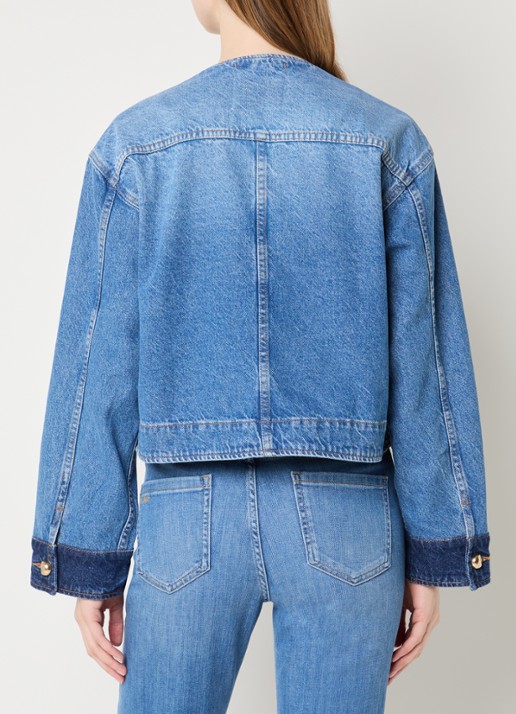 Co'Couture Bilbao spijkerjas met steekzakken en ronde hals - achterkant 4 indigo