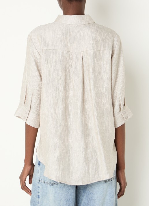 Co'Couture CherCC blouse met lurex en structuur - achterkant zilver