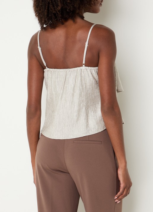 Co'Couture Chercc top met metallic finish - achterkant 3 zilver