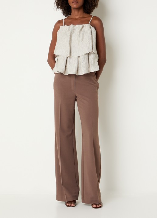 Co'Couture Chercc top met metallic finish - voorkant 2 zilver