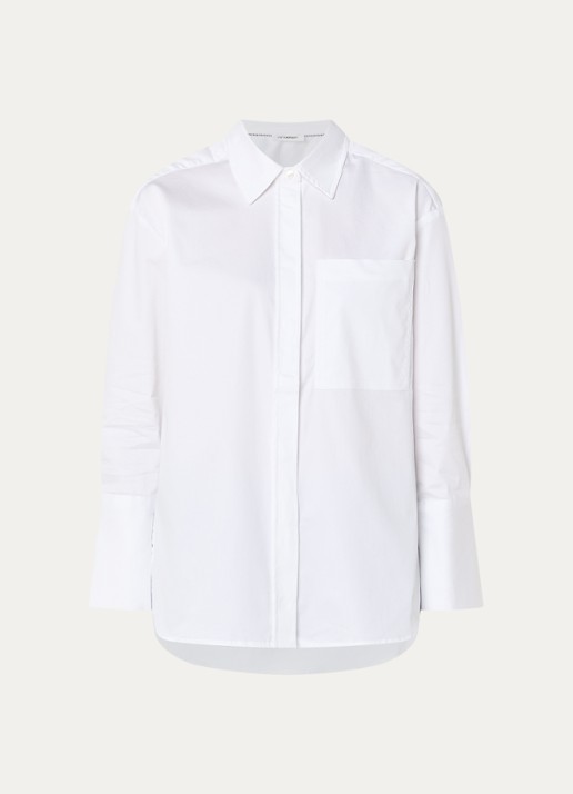 Co'Couture Daliacc blouse met borstzak - voorkant 3 wit