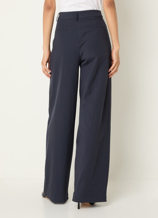 Co'Couture Demi high waist wide fit pantalon met steekzakken - achterkant 3 blauw