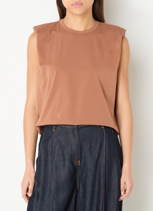 Co'Couture Eddie mouwloze top met schoudervulling
