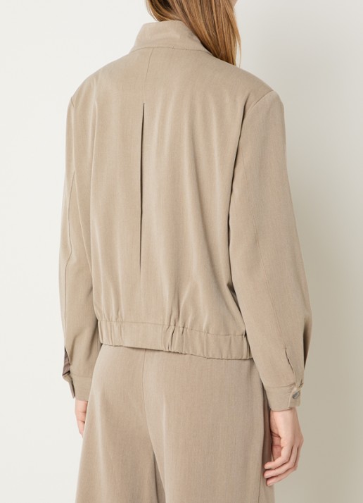 Co'Couture Emina jack met opstaande kraag - achterkant beige