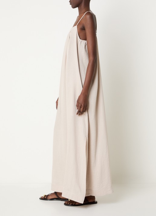 Co'Couture Eva maxi jurk met steekzakken - voorkant 3 beige