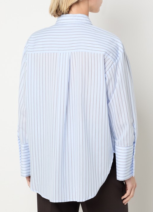 Co'Couture Feline blouse met streepprint - achterkant lichtblauw