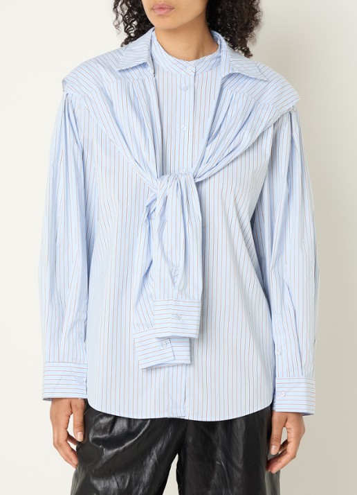Co'Couture Fiora blouse met streepprint en strikceintuur