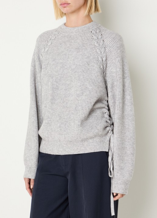 Co'Couture Grofgebreide trui met strikdetail