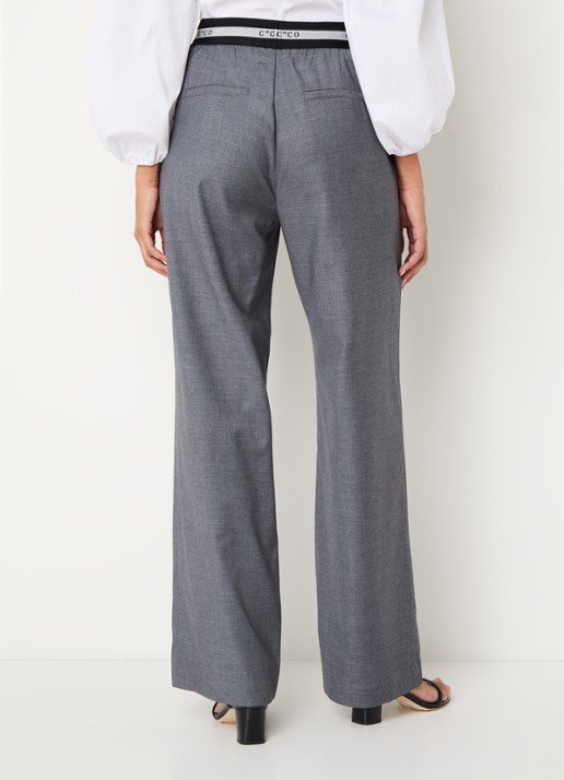 Co'Couture High waist loose fit pantalon met steekzakken - achterkant 3 grijs