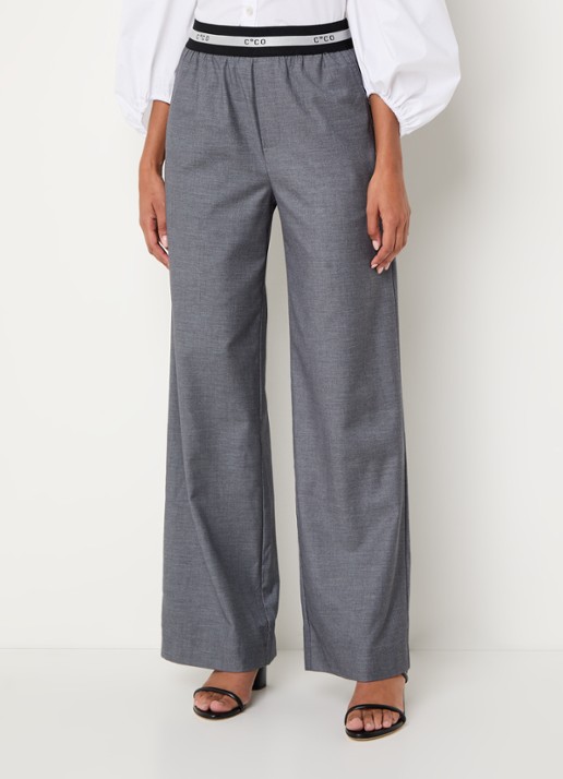 Co'Couture High waist loose fit pantalon met steekzakken - detail 4 grijs