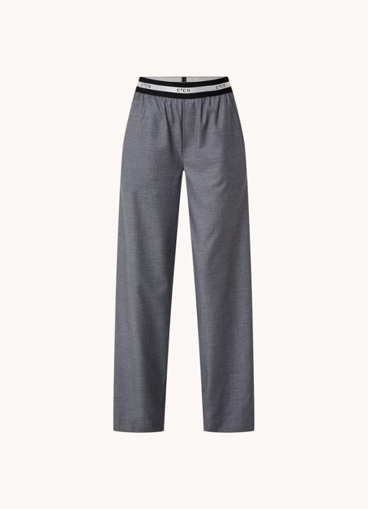 Co'Couture High waist loose fit pantalon met steekzakken - voorkant grijs