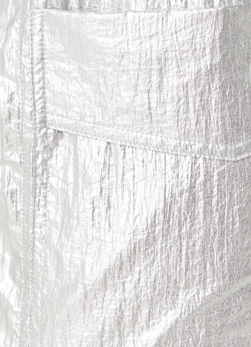 Co'Couture High waist straight fit cargobroek met metallic finish - detail 3 zilver