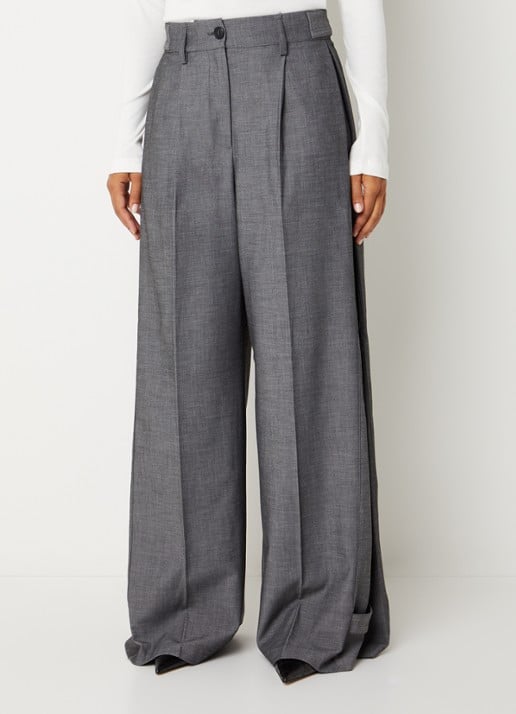 Co'Couture JackyCC high waist wide fit broek met steekzakken