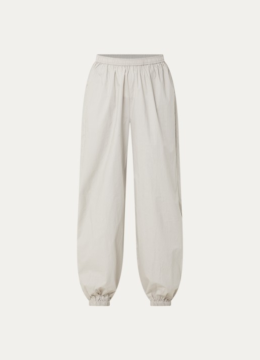 Co'Couture JuneCC high waist tapered fit broek met steekzakken - voorkant 3 lichtgrijs