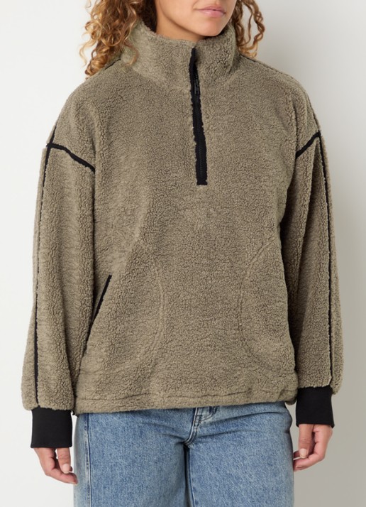 Co'Couture Madin pullover van fleece met halve rits