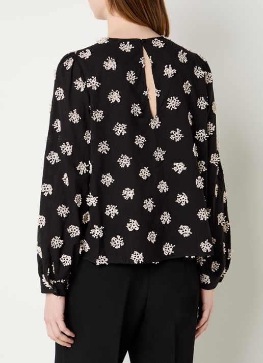 Co'Couture Mally tuniek met borduring - achterkant zwart