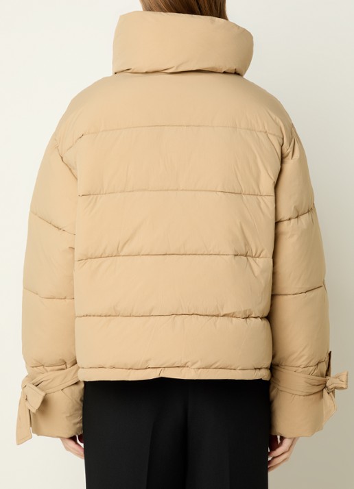 Co'Couture Megan puffer jack met steekzakken - achterkant beige