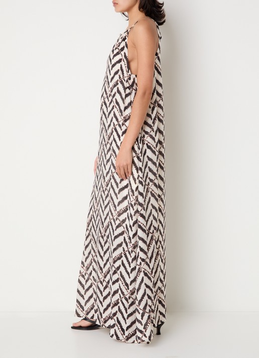 Co'Couture Memphis A-lijn maxi jurk met print  - voorkant 3 zwart