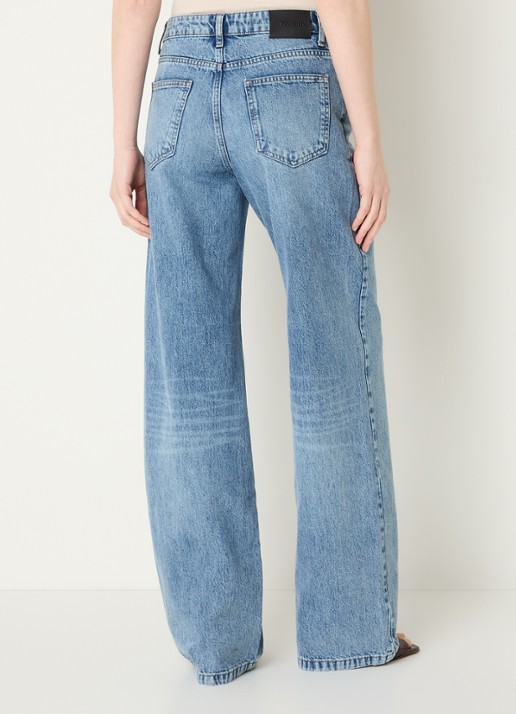Co'Couture Mid waist flared jeans met medium wassing - achterkant 3 indigo