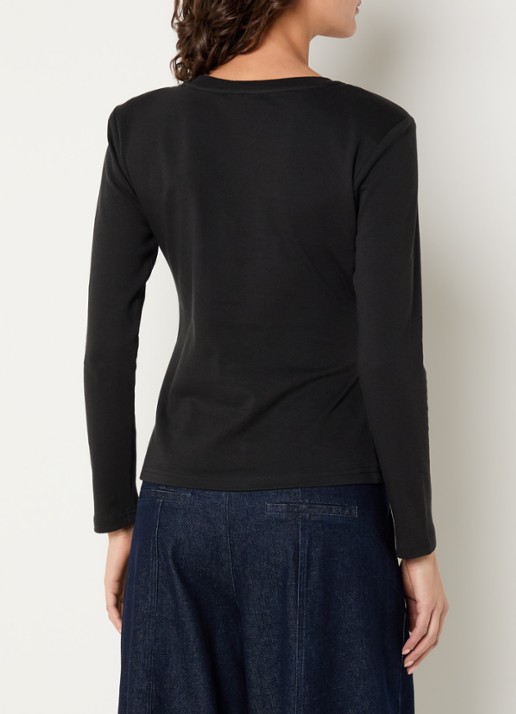 Co'Couture Orianecc top met strikceintuur - achterkant zwart