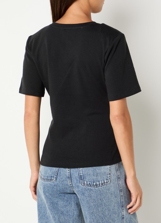 Co'Couture Orianne T-shirt met strikceintuur - achterkant zwart