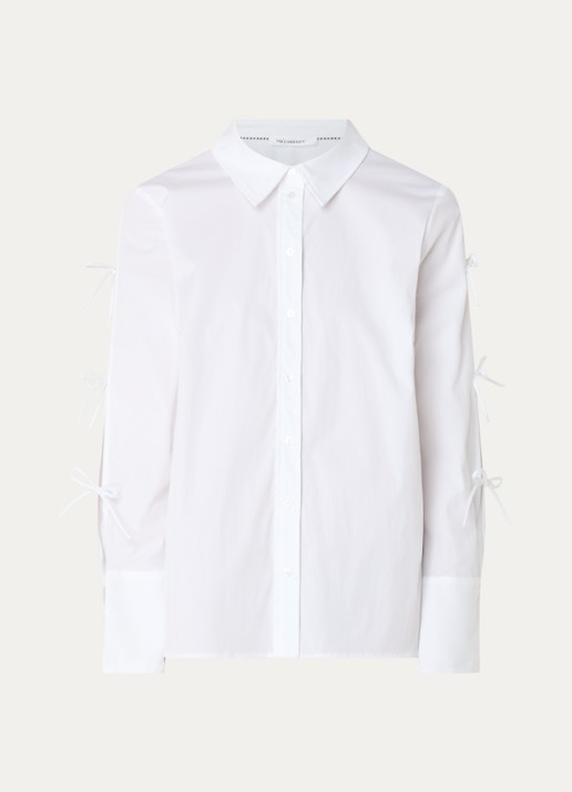Co'Couture Poppy blouse met strikdetail  - voorkant wit